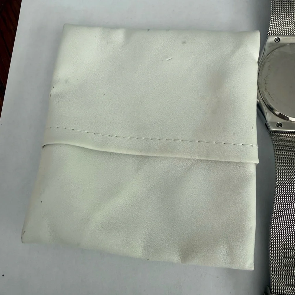 Skagen Denmark Silver Mesh Watch Dual Time Zone (Model 733XLSS)